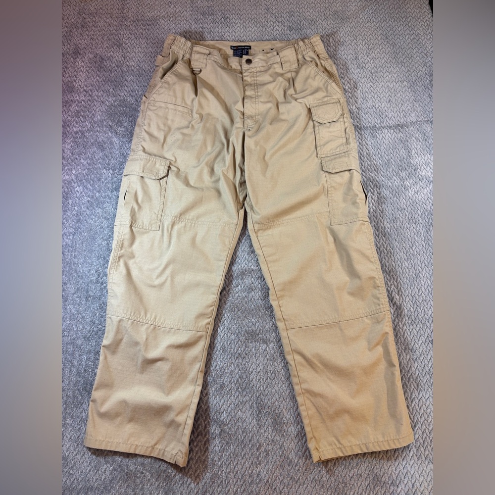 Men’s 5.11 Tactical Series Khaki Ripstop Cargo Utility Workwear Pants Size 36x30